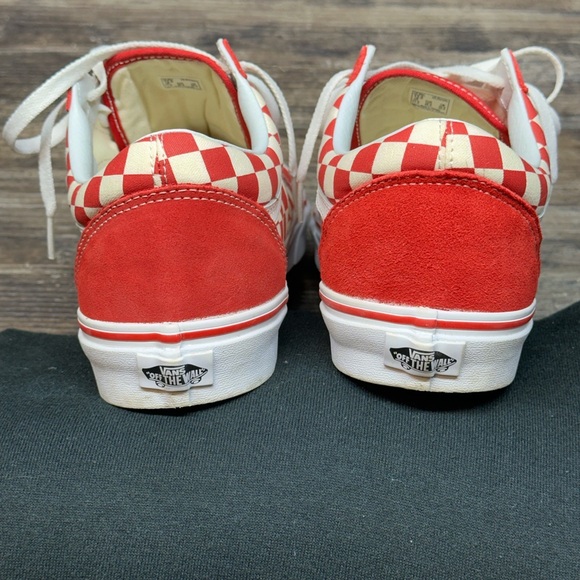 Vans Old Skool - Red Cream Checkerboard - Skate Shoes - Men’s 12 - GUC - Picture 6 of 8